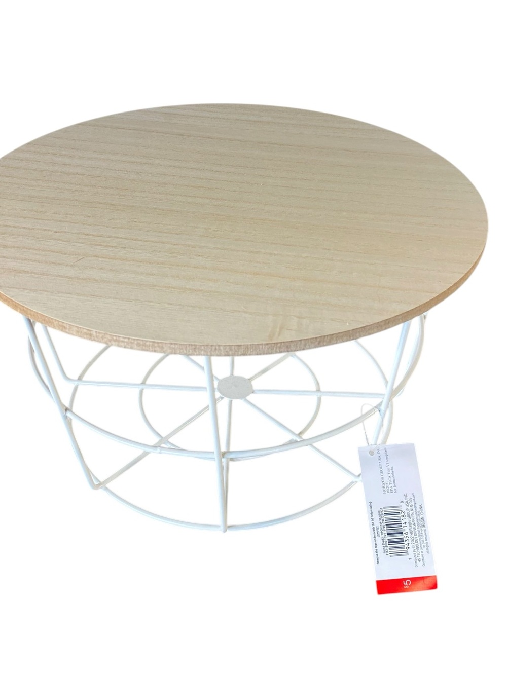 Target Round Wire Basket Bin with Wooden Lid NWT Modern Simple Versatile Design